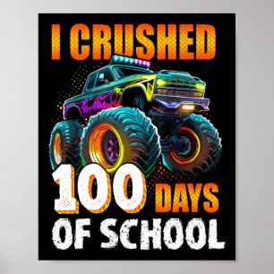 Poster 100 Dias De Caminhão De Monstro Escolar 100.º Dia