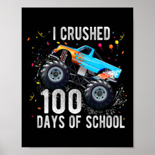 Poster 100 Dias De Caminhão De Monstro Escolar 100.º Dia