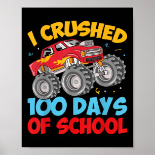 Poster 100 Dias De Caminhão-Monstro Escolar 100.º Dia De