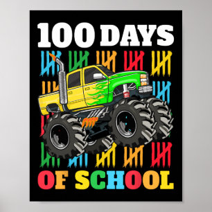 Poster 100 dias de caminhonete de monstro escolar 100º di