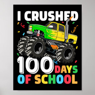 Poster 100 dias de caminhonete de monstro escolar 100º di