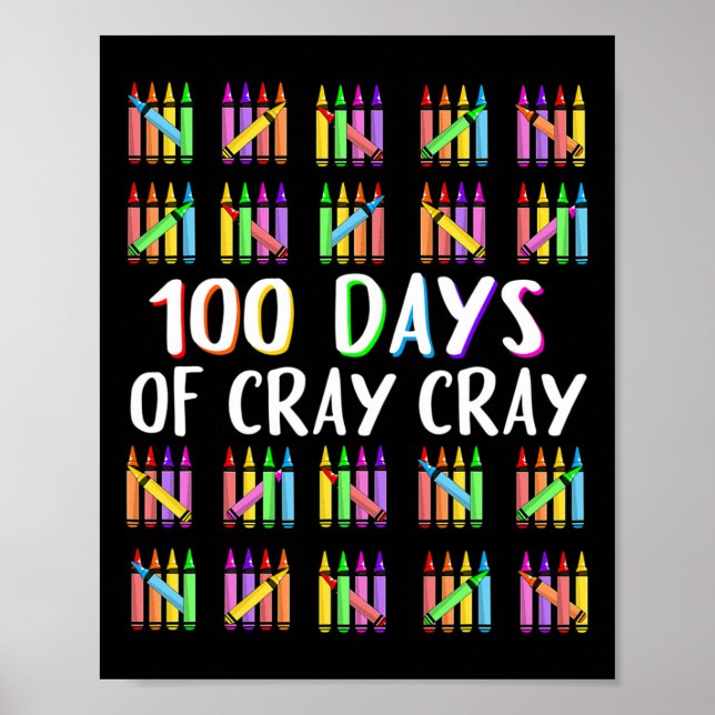 Poster 100 Dias De Cray Crayons Felizes 100 Dias De Escol (Frente)