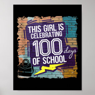 Poster 100 Dias De Engraçado Para Meninas 100 Dias De Ens
