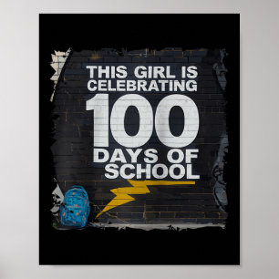 Poster 100 Dias De Engraçado Para Meninas 100 Dias De Ens