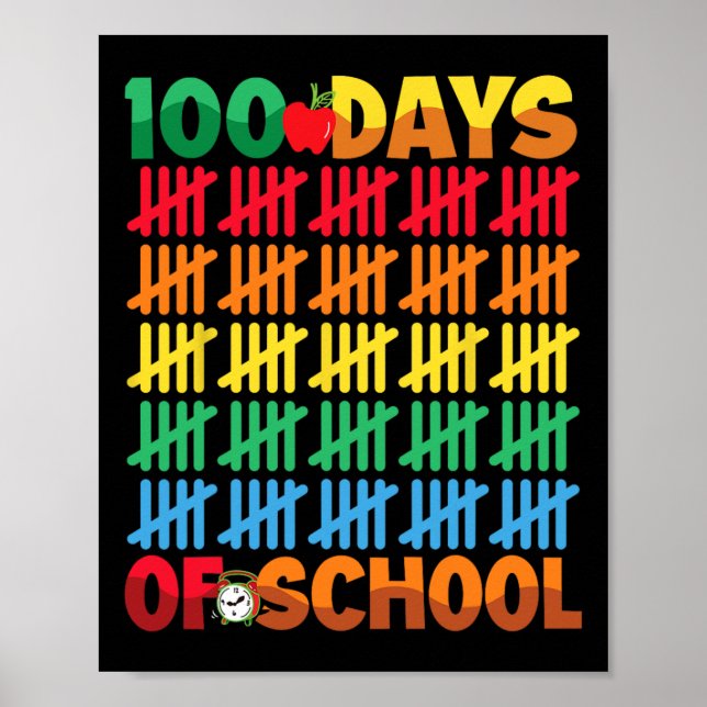Poster 100 Dias De Ensino Feliz 100º Dia De Ensino (Frente)
