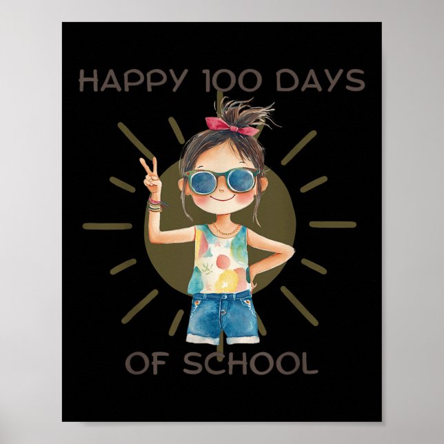 Poster 100 Dias De Ensino Para Professores E Crianças Ce (Frente)