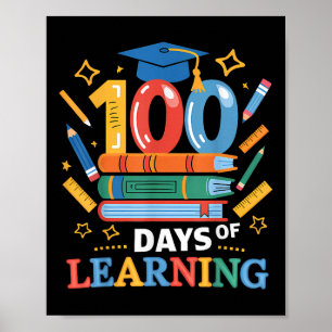 Poster 100 Dias De Escola 100 Dias De Professora Aprenden