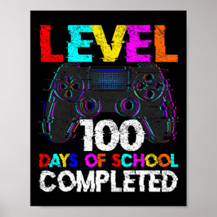Poster 100 Dias De Escola Completado De Jovens Jogadores 