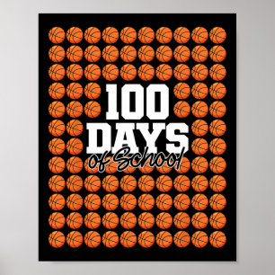 Poster 100 Dias De Escola De Basquete 100º Dia De Chá Esc
