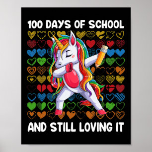 Poster 100 Dias De Escola E Ainda A Adorando Unicórnio Gi