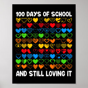 Poster 100 Dias De Escola E Ainda Adorando Garotas Coraçã