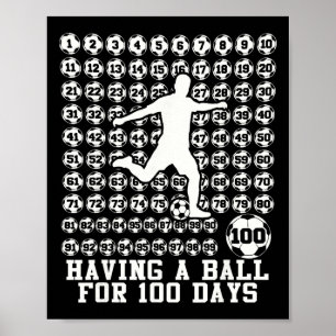 Poster 100 Dias De Escola Futebol Masculino 100º Dia De E