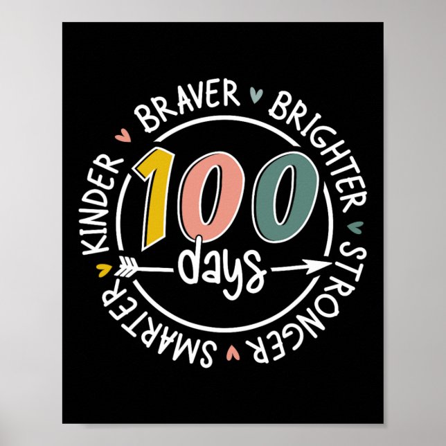 Poster 100 Dias De Escola Mais Inteligente Kinder Brighte (Frente)