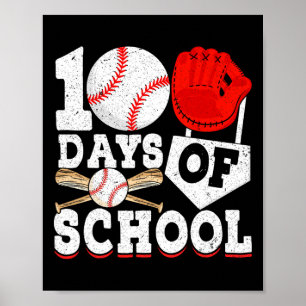 Poster 100 Dias De Escola Para Meninos Baseball 100th Da