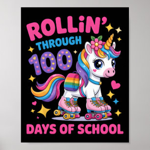 Poster 100 Dias De Escola Unicórnio 100º Dia Meninas Mais