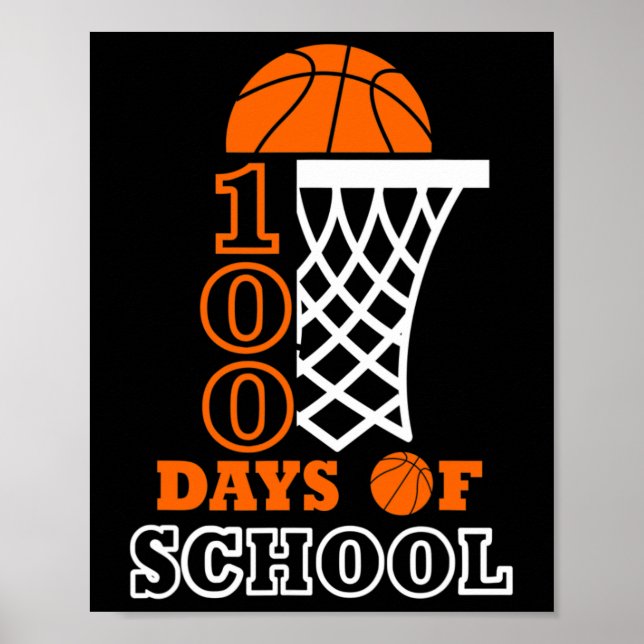 Poster 100 dias de Escolas Crianças de Basquete 100º dia  (Frente)