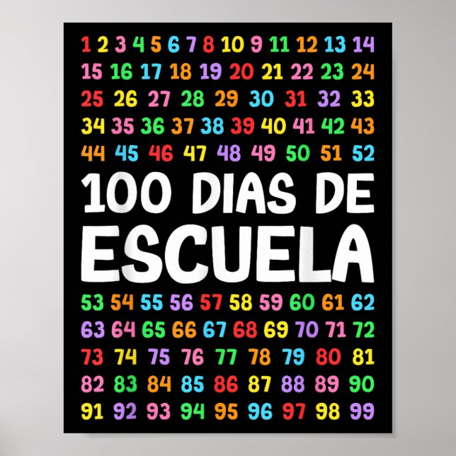 Poster 100 Dias De Escuela Professora Espanhola (Frente)