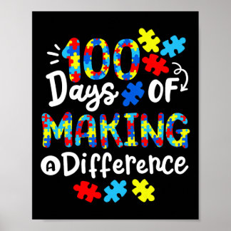 Poster 100 Dias De Fazer De Diferença De Autismo Escolar