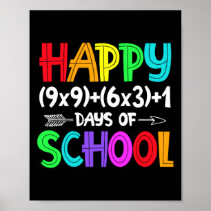 Poster 100 Dias De Fórmula De Matemática Escolar Para Est