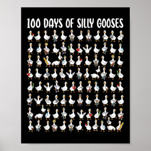 Poster 100 Dias De Gansos Bobos Divertido 100º Dia De Esc