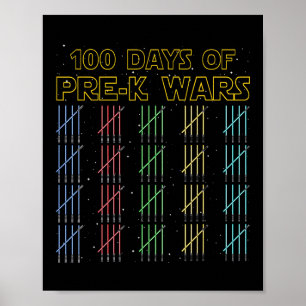 Poster 100 Dias De Guerra Pré-K 100º Dia Da Escola