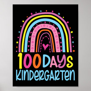 Poster 100 Dias De Jardim De Infância Rainbow Feliz 100º