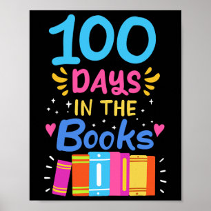 Poster 100 Dias De Leitura De Estudantes Escolares