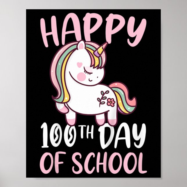 Poster 100 Dias De Meninas Escolares Feliz 100º Dia Da Es (Frente)