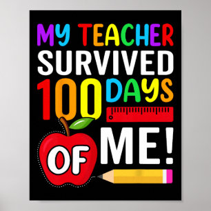 Poster 100 Dias De Meninos Escolares Meninas Crianças Pro