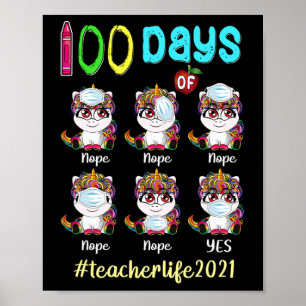 Poster 100 dias de professor universitário Vestindo másca