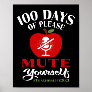 Poster 100 Dias De Professora Da Escola Virtual Por Favor