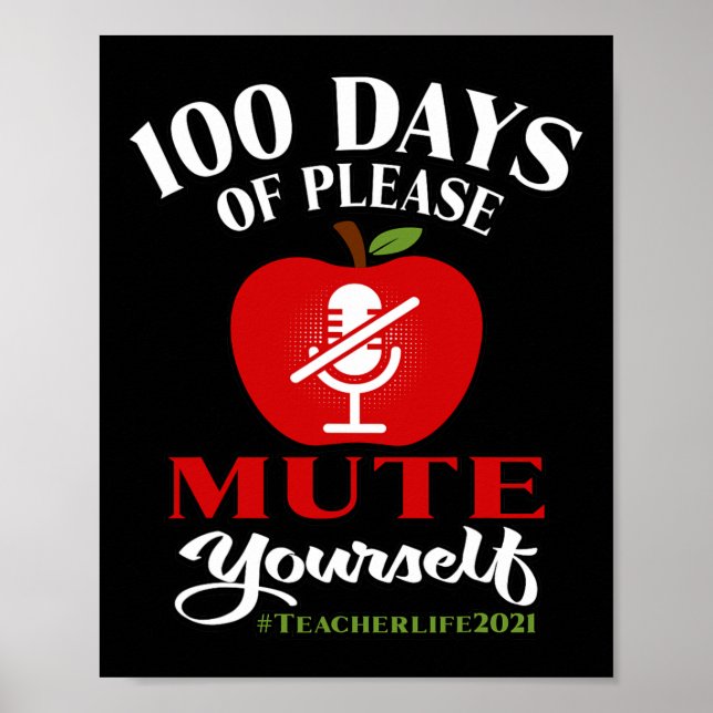 Poster 100 Dias De Professora Da Escola Virtual Por Favor (Frente)