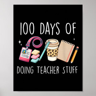Poster 100 Dias De Professora Professora Professora Gráfi