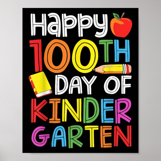 Poster 100 Dias De Professores Do Jardim De Infância 100  (Frente)