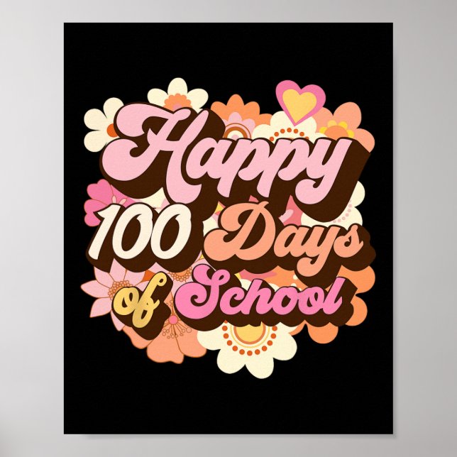Poster 100 Dias De Professores Escolares Crianças Comemor (Frente)