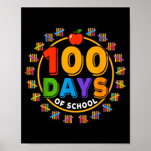 Poster 100 dias de projeto escolar feliz 100º dia de