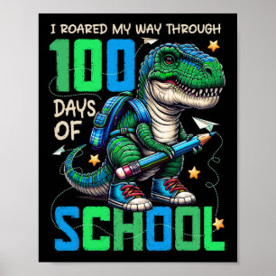 Poster 100 Dias De Trex Escolar 100 Dias Mais Inteligente