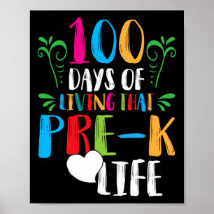 Poster 100 dias de vida pré-k100 dias de escola