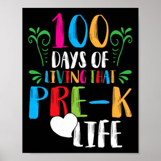 Poster 100 dias de vida pré-k100 dias de escola