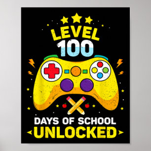 Poster 100 Dias De Vídeo De Jogos Bloqueados Na Escola