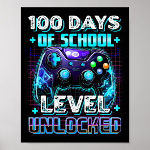 Poster 100 Dias De Vídeo Gamer 100t Desbloqueado No Nível