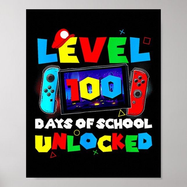 Poster 100 Dias De Videos games Desbloqueados Da Escola (Frente)
