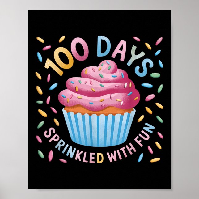 Poster 100 Dias Empurrados Com 100 Dias De Diversão Da Es (Frente)
