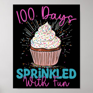 Poster 100 Dias Empurrados Com Crianças De Cupcake Divert