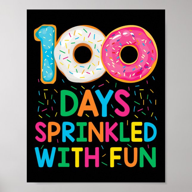 Poster 100 Dias Empurrados Com Professor De Rosquinha Div (Frente)