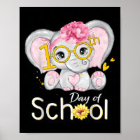 100 Dias Engraçados De Elefante De Camisa De Escol