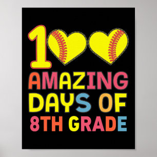 Poster 100 Dias Incríveis Do 8.º Ano De Estudo De Jogador