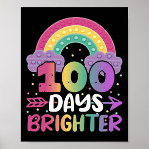 Poster 100 dias mais brilhante Garota do jardim de infânc