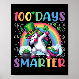 Poster 100 Dias Mais Inteligente Dabbing Unicórnio Irland