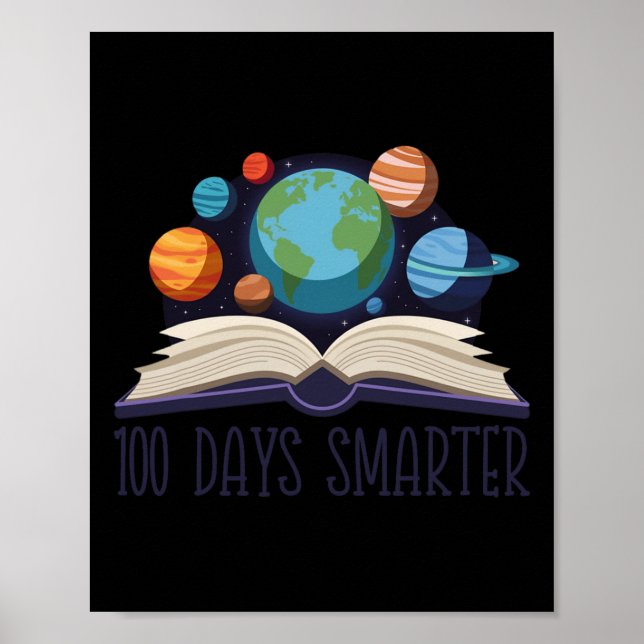 Poster 100 Dias Mais Inteligente Professora 100.º Dia De  (Frente)